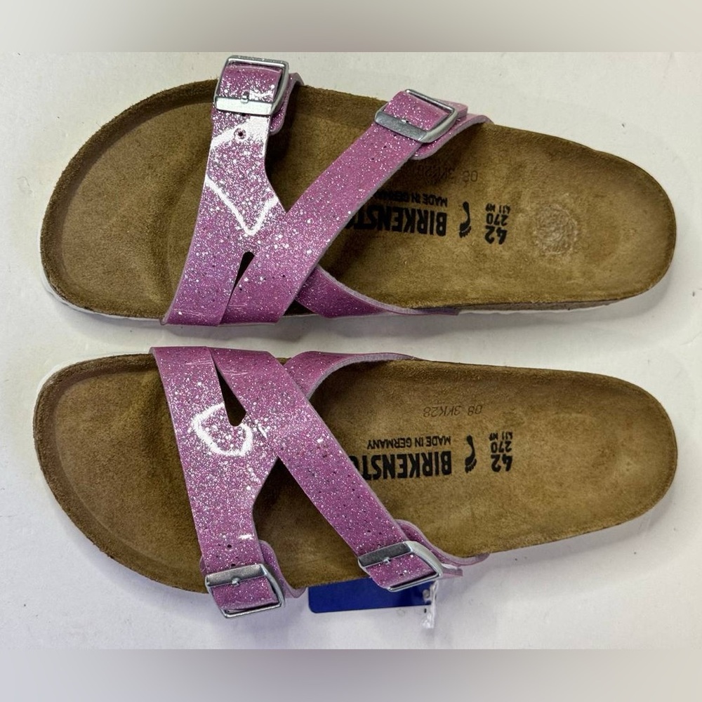 Birkenstock Women's Slide Sandal Yao Balance II Sparkle Lavender Size 42 - Picture 4 of 9